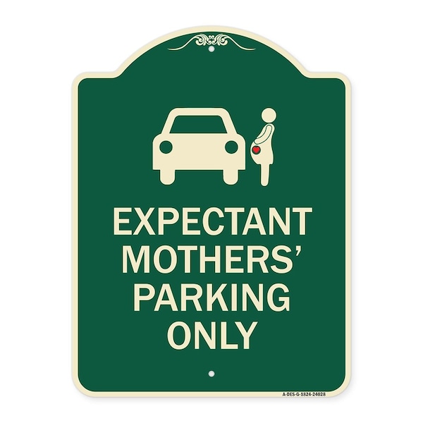Signmission Expectant Mothers Parking W/ Graphic Heavy-Gauge Aluminum Sign, 18" L, 24" H, G-1824-24028 A-DES-G-1824-24028 - main
